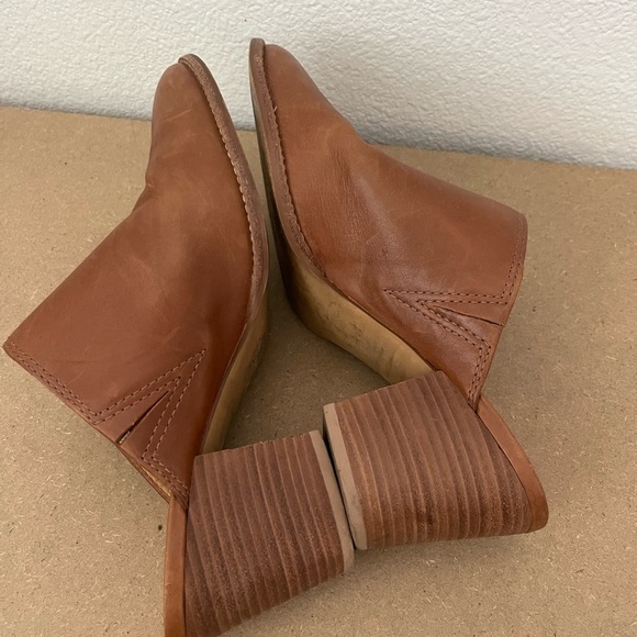 Madewell The Harper Mule Heeled Camel Brown Leather Womens Size 8.5 Slip On - Picture 8 of 10
